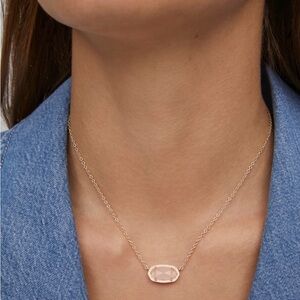 Kendra Scott Elisa Gold w/ Rose Quartz Necklace